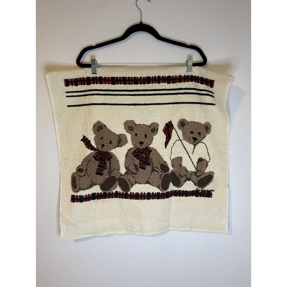 Vintage R. A. Briggs Bear Bath Towel Cotton NWOT